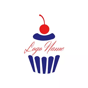 Logotipo De Fruta Red Cherry and Abstract Cupcake logo design