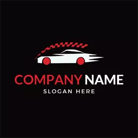 Drive Logo Red Decoration and White Car logo design