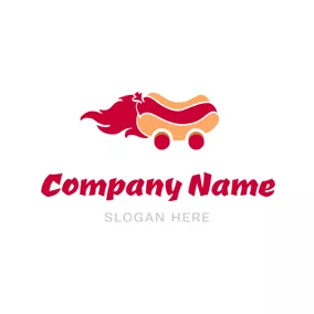 Delicious Logo Red Fire and Hot Dog logo design