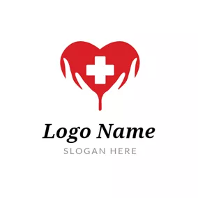 Care Logo Red Heart and Nurse logo design