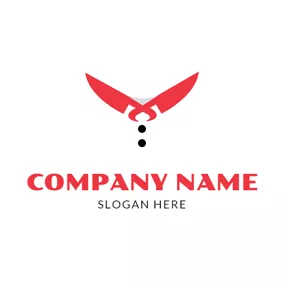 Graphic Logo Red Knife and Chef Uniform logo design