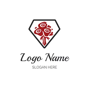 Holiday & Special Occasion Logo Red Rose and Diamond logo design