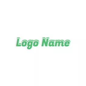 Facebook Logo Refreshingly Green Outlined Text logo design