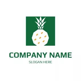 パイナップル　ロゴ Regular Square and Simple Pineapple logo design