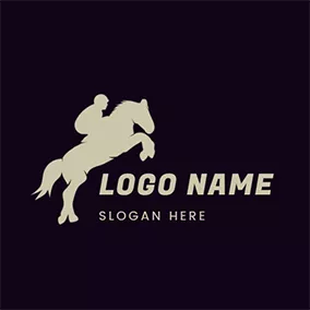 Jump Logo Rider Horse Outline Jump Rodeo logo design