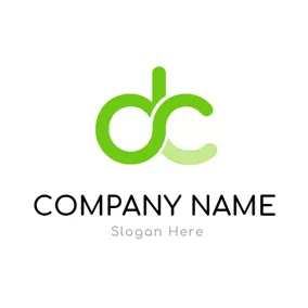 Gradient Logo Rounded Letter D and C logo design