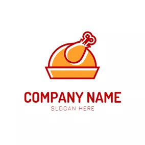 Food Logo Service Plate and Turkey logo design