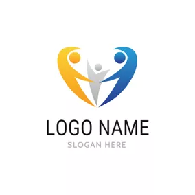 Child Logo Shape and Abstract Family logo design