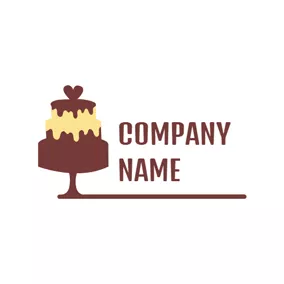Love Logo Shape and Chocolate Cake logo design