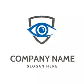 Eye Logo Shield Eye and Monitor logo design