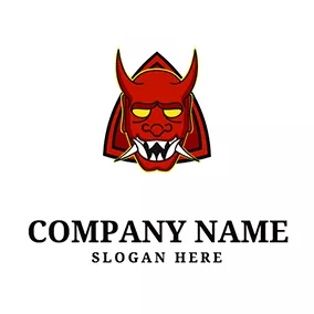 魔鬼 Logo Shield Tusk Wicked Satan logo design