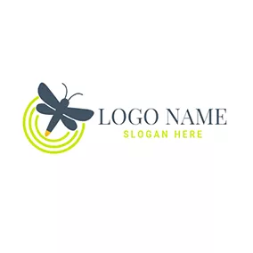 Insect Logo Shiny Circle and Firefly logo design