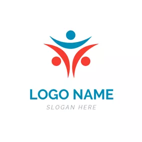 Logótipo De Colaboração Simple and Abstract Person logo design