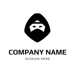 Japan Logo Simple Black Ninja Head logo design