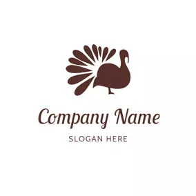 Brown Logo Simple Brown Turkey Outline logo design