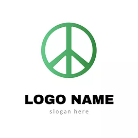 Peace Logo Simple Circle and Olive Branch logo design