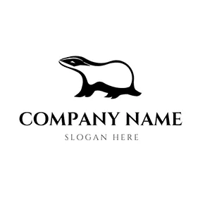 可愛 Logo Simple Cute Badger Outline logo design
