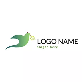 Peace Logo Simple Dove and Olive Branch logo design