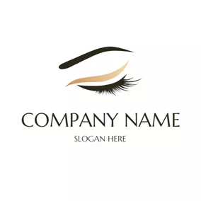 Black Logo Simple Eyebrow and Eyelash logo design