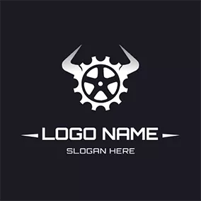 齿轮Logo Simple Horn and Gear logo design