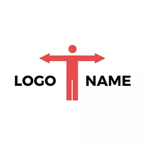 Communication Logo Simple Human Sign and Arrow logo design