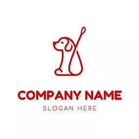 Logo Du Chien Simple Line and Cute Dog logo design
