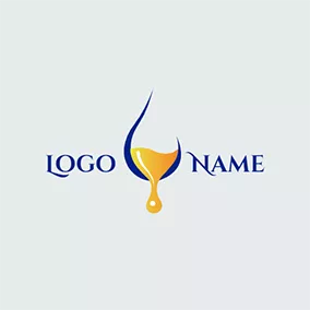 Droplet Logo Simple Line and Drop Shaped Oil logo design