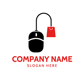 Online Logo Simple Mouse Bag Online Shopping logo design