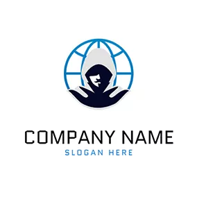Logotipo De Internet Simple Network and Hacker logo design