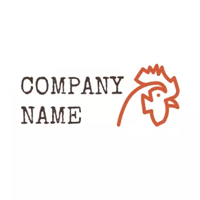 Logótipo Frango Simple Red Rooster logo design