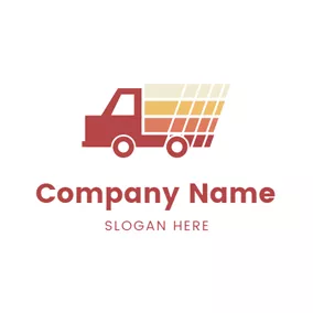 Deliver Logo Simple Red Truck logo design