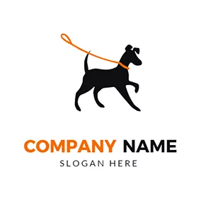 Logo Du Chien Simple Rope and Lively Dog logo design