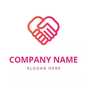 ミニマルなロゴ Simple Shake Hands logo design