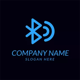 Information Logo Simple Signal and Bluetooth logo design