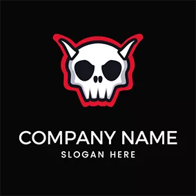 Dangerous Logo Simple Skull Horn Satan logo design