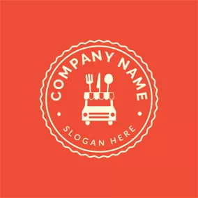 Imbisswagen Logo Simple Tableware and Food Truck logo design