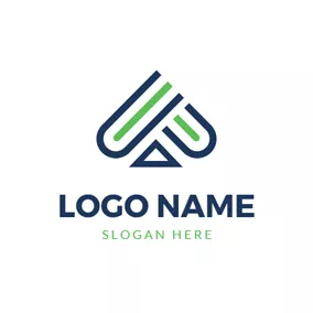Logótipo De ás Simple Triangle and Lines Ace logo design