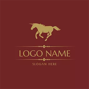 ランニングロゴ Simple Unicorn and Running logo design