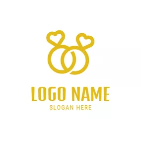 ウエディングロゴ Simple Wedding Ring logo design