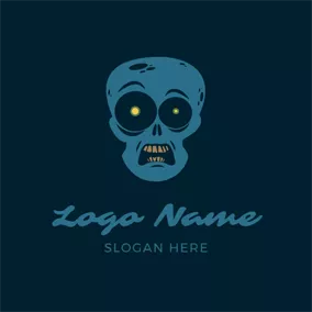Dangerous Logo Skull Head and Zombie logo design