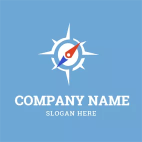 Journey Logo Skyblue and White Compass logo design