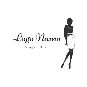 美容院ロゴ Slender Female Model logo design