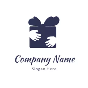 Logótipo De Colaboração Small Hands and Gift Box logo design