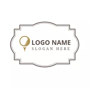 Logo Du Golf Small White Golf Badge logo design