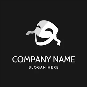コメディロゴ Smile Mask Actor Comedy logo design