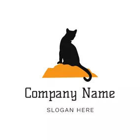 Black Logo Soil Pile and Flat Wildcat logo design