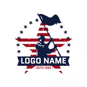 Fortnite Logo Soldier and Flag logo design