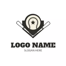 Logo Du Baseball Solid Shape and Baseball logo design