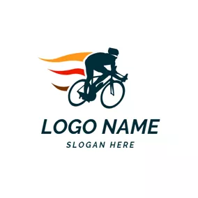Cyclist Logo Speed Bicycle Rider and Bike logo design