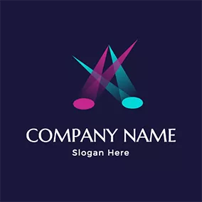 表演logo Spotlight Stage Beam logo design